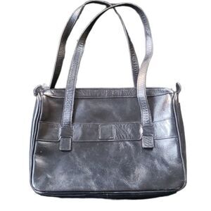 Vintage Black Leather Saks 5th Avenue Purse